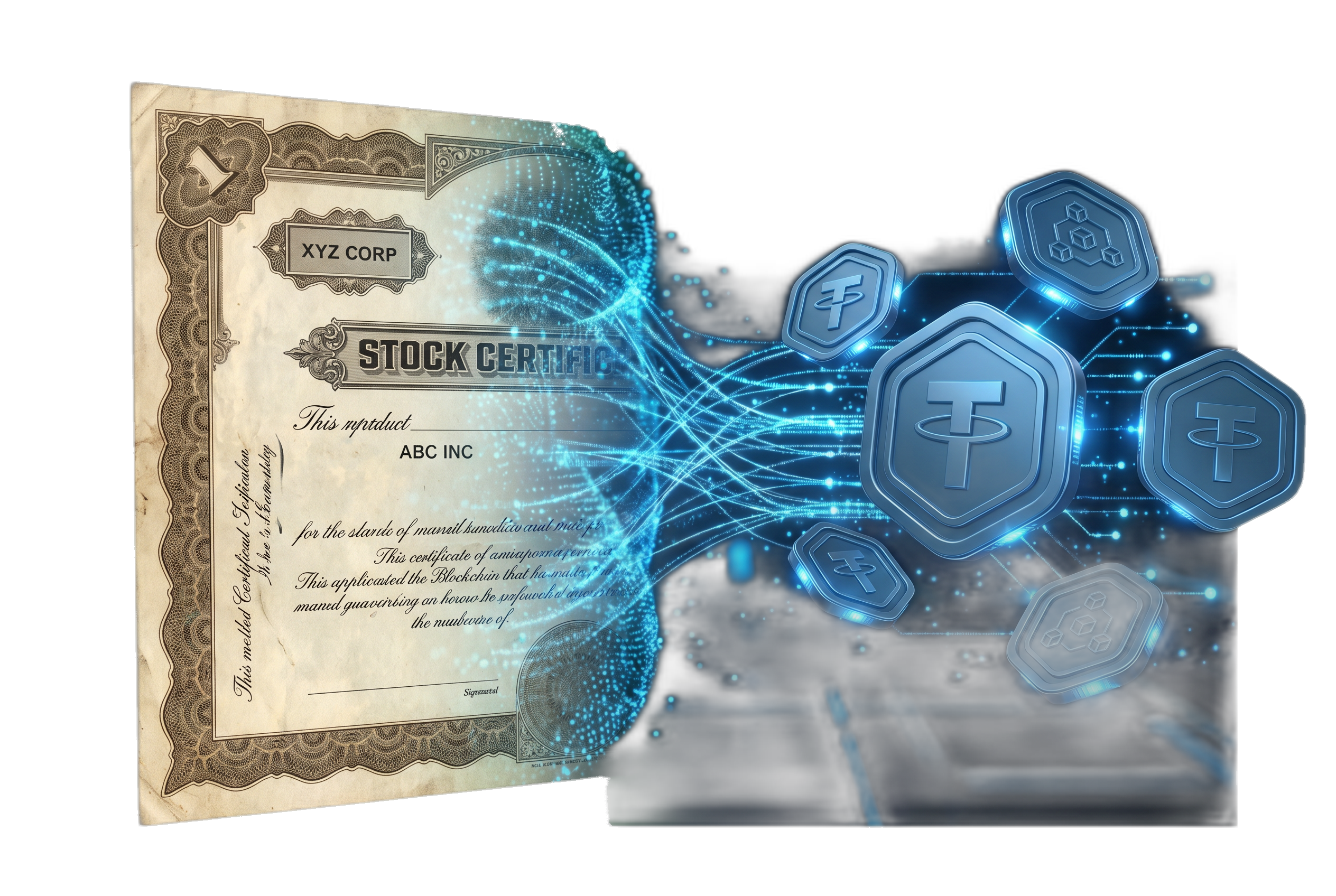 Azione tradizionale che diventa token digitale